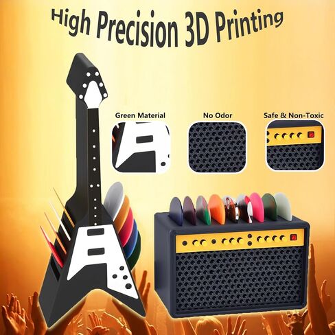 Guitar Pick Holder Set, V-Shaped Guitar and Amp Speaker Style, 2 Pack, Pick Storage Box for Guitar Players（Picks Not Included.） in Saudi Arabia