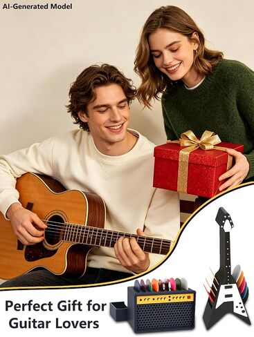 Guitar Pick Holder Set, V-Shaped Guitar and Amp Speaker Style, 2 Pack, Pick Storage Box for Guitar Players（Picks Not Included.） in Saudi Arabia