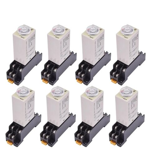 5/10sets H3Y-2 Time Relay AC 220V DC12V 5A Delay Timer Relay 0-30 Second 0-60 Minute 0-60s 0-60min with 8pin Base Socket(12V DC,0-60 Minutes 5 Sets) in Kuwait