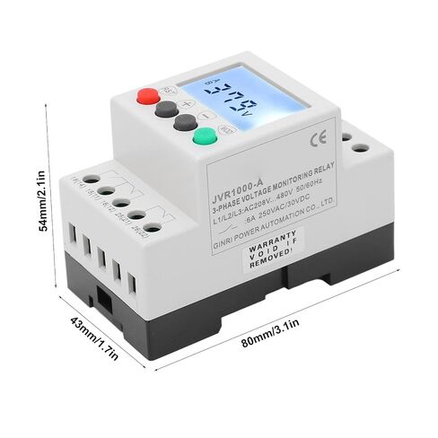 Bewinner 3 Phase Voltage Phase Sequence Protector AC 208-480V, Over Under Voltage Protector Monitor Relay with Adjustable Values, AutoManual Reset, Real Time Monitoring for Motor in Kuwait