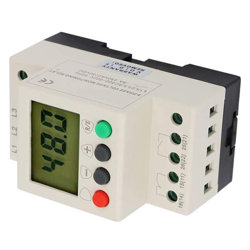 3 Phase Sequence Relay Protector Voltage Protective Relay Digital Display LCD Screen Overvoltage Undervoltage Unbalance Protection for Pumps Cranes Elevators Machine Tools in Kuwait