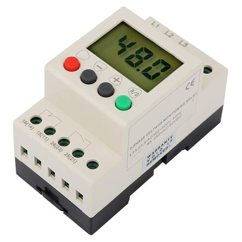 3 Phase Sequence Relay Protector Voltage Protective Relay Digital Display LCD Screen Overvoltage Undervoltage Unbalance Protection for Pumps Cranes Elevators Machine Tools in Kuwait