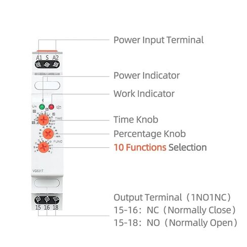 16A Multifunction Timer Relay 12V 24V 220V 230Volt AC with 10 Functions Din Rail Off Delay Time Relay in Kuwait
