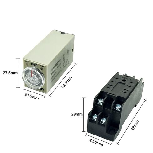 H3Y-2 Time Relay DC12V AC 220V 0-30 Sec 0-30 Minute 0-60s 0-60min Delay Timer 220VAC Timer Relay with Base Socket(220V AC,0-60 Minutes) in Saudi Arabia