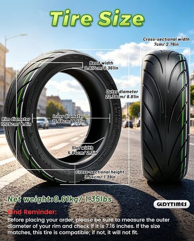 9.5x2.50 فراغ إطار على الطريق ، 9.5 بوصة الإطارات بدون أنبوبية ملائمة لـ NIU KQI3 Pro/KQI Air/KQI Max Electric ، استبدال العجلات الأمامية الخلفية ، غير قابلة للانزلاق ، مقاوم للصدمة ، 2 عبوة in Kuwait