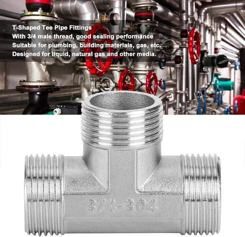 3-Way Diverter Valve, TShape Hose Pipe Fitting Tee Connector T-adapter Valve, 3/4 Male Thread to 3/4 Male Thread to 3/4 Male Thread in Kuwait