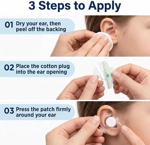 120 PCS Waterproof Ear Covers for Shower with Soft Cotton Ear Plugs, Disposable Ear Protectors for Swimming, Bathing, Surfing, Snorkeling, 2 Sizes for Adults and Kids (80L + 40S) in Kuwait