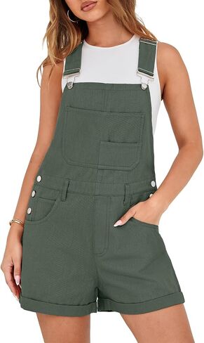 Lepunuo Rompers for Women Denim Overalls Summer Adjustable Casual Loose Fit Bib Jeans Short Jumpsuits Outfits in Saudi Arabia