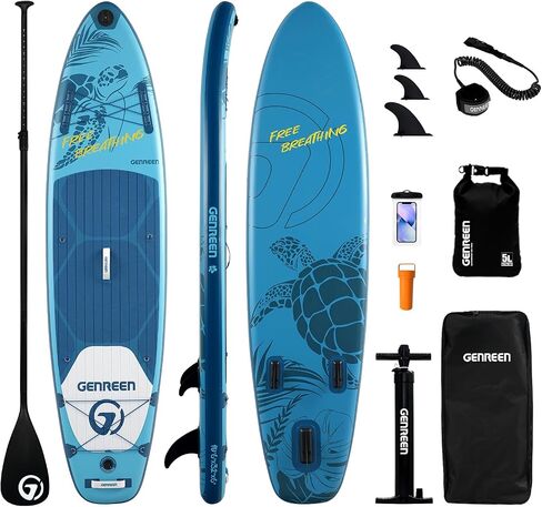Inflatable Stand-Up Paddle Boards – Available 32"/33"/34" Widths Inflatable Paddle Board with SUP Accessories, Camera Mount, Basic All-Around SUP Board for All Skill Levels, Up to 450lbs in Kuwait