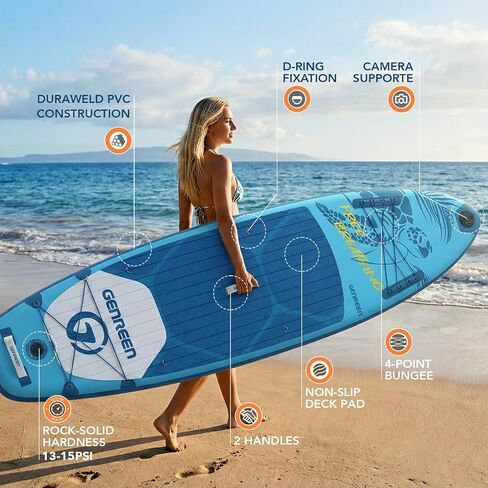 Inflatable Stand-Up Paddle Boards – Available 32"/33"/34" Widths Inflatable Paddle Board with SUP Accessories, Camera Mount, Basic All-Around SUP Board for All Skill Levels, Up to 450lbs in Kuwait