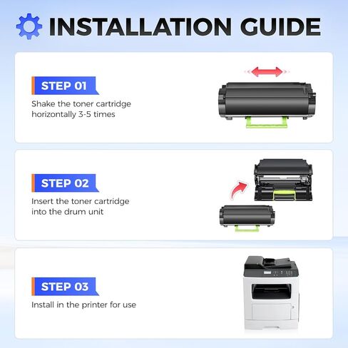 50F0Z00 وحدة التصوير (وليس الحبر) عالية الإنتاجية 1-حزمة بديلة لوحدة الطبل Lexmark 50F0Z00 المتوافقة مع طابعة الليزر Lexmark MX310 MS310 MS312 MS315 MX511 MS510 MX510 MS410 MX410 MS415 MS610 MX611 in Kuwait