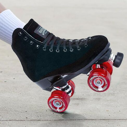 Sure Grip Boardwalk Unisex Outdoor Roller Skate - Suede Material, ABEC 3 Bearings, Soft 78A Motion 62mm Red Wheels - Polyurethane Wheel Material (Red Motion) in Kuwait