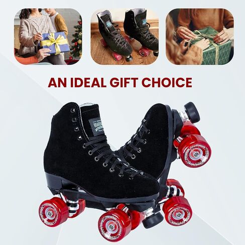 Sure Grip Boardwalk Unisex Outdoor Roller Skate - Suede Material, ABEC 3 Bearings, Soft 78A Motion 62mm Red Wheels - Polyurethane Wheel Material (Red Motion) in Kuwait