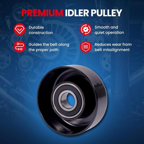 بكرة حزام MOCA Idler تناسب 04-07 لـ Buick Rainier، 02-09 لشفروليه تريل بليزر، 02-06 لـ GMC Envoy XL L6 4.2L Gas، 2009 لـ Kenworth T660، 08-09 لـ Western Star 4900SA L6 12.5L ديزل in Kuwait