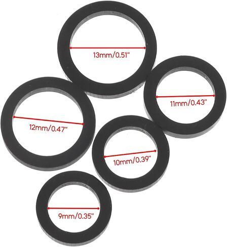 Recorder Idler Rubber, 20pcs Mixed Size Rubber Replacement Parts with 0.35 / .39 / .43 / .47 / .51inch Inner Diameter for Cassette Tape Player Boombox Pinch Roller Replacement in Kuwait