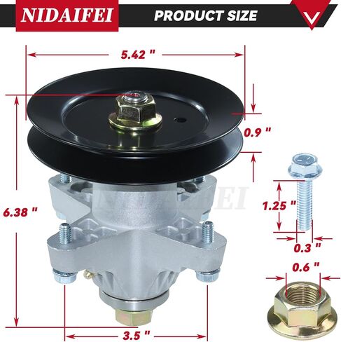 طقم مجموعة عمود دوران 918-04125C مدهون مكون من 3 قطع مع بكرة وسيطة 756-04129B 954-04164 حزام يستبدل 918-04125B 618-04126A 918-04126A 918-04126B 918-04125A 918 04125C لجرارات العشب MTD in Kuwait