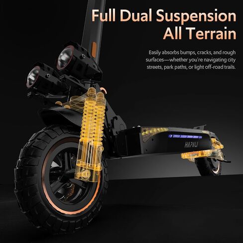 Off Road Electric Scooter, 1200W 25Miles Range 31 MPH,11" All Terrain Tire, Double Suspension,Disc Brakes Dual Suspension E-Scooter for Adults in Kuwait