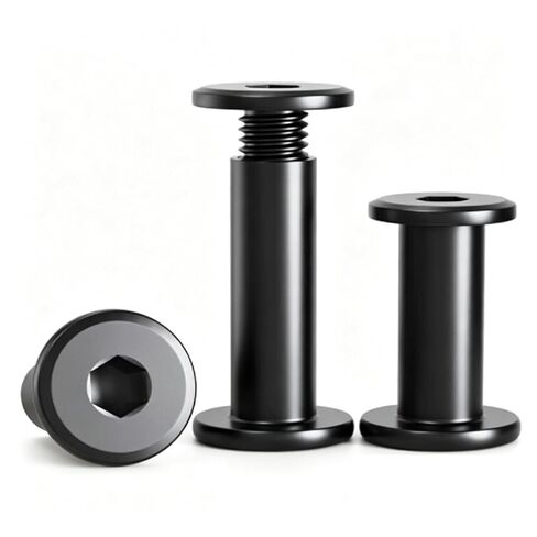 5pc-20PCS M3 M4 M5 M6 M8 Black Stainless Steel Large Flat hex Furniture nut with Screw Rivet Connector Insert Joint Sleeve Nut(10pcs M6xL with Screw,45mm) in Kuwait