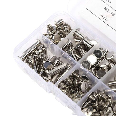 160 Piece Rivet Set, Flat Head Album Rivets, Plated, Rusts, Screws for Scrapbook, Bookbinding, DIY Crafting, and Repair in Kuwait