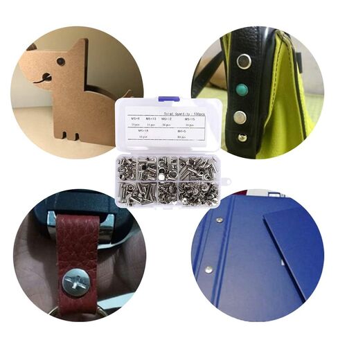 160 Piece Rivet Set, Flat Head Album Rivets, Plated, Rusts, Screws for Scrapbook, Bookbinding, DIY Crafting, and Repair in Kuwait