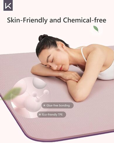 KEEP Yoga Mat 7mm Thick Non Slip - Extra Cushion TPE Exercise Mat for Home Workout & Pilates, Eco Friendly Knee Protection, 72"x24" Large Fitness Mat with Carrying Strap in Kuwait