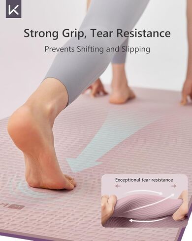 KEEP Yoga Mat 7mm Thick Non Slip - Extra Cushion TPE Exercise Mat for Home Workout & Pilates, Eco Friendly Knee Protection, 72"x24" Large Fitness Mat with Carrying Strap in Kuwait