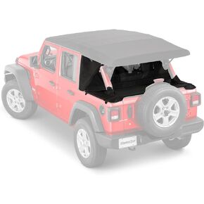 MasterTop Wind Stopper Plus Tonneau Cover Ultimate Summer Soft Top Combo, Black MasterTwill - Fits Jeep Wrangler JL Unlimited 4-Door 2018-2023 - Keeps Window and Water out of the Cab