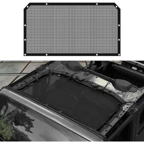 CheroCar for Jeep JL Mesh Sunshade Mesh Shade Top Cover Provides UV Sun Protection for 2018-2023 Jeep Wrangler JL