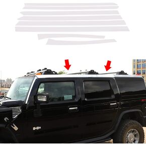 PIUGILH Stainless Car Roof Trim Molding Kit Fit for Hummer H2 2003-2009,Roof Side Edge Trim Decoration Kit