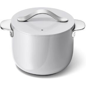 Caraway Petite Cooker - 2 Qt Ceramic Coated Pot - Free From Forever Chemicals - Perfect for Rice, Grains, or Sauces - Gray
