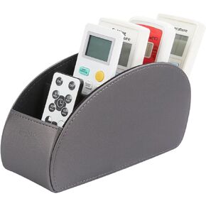Remote Control Holder, Stylish remote control Organizer - Ideal for Storing Remotes, Pens, Keys, Makeup Brushes. Perfect for Office, Coffee Table, Nightstand. Space-Saving, Durable. (Gray)