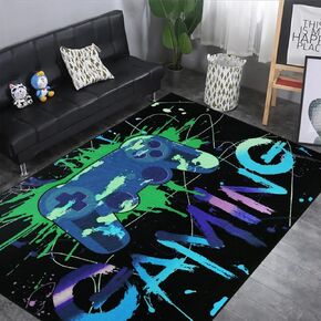 Capslpad Gamer Controller Area Rug 71"x47" Non Slip Colorful Gaming Rug Printed Gamepad Play Carpet for Gamer Boys Teen Bedroom Living Room Playroom Decor