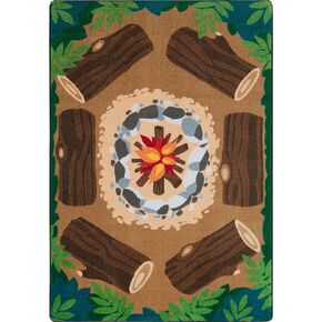 Joy Carpets Campfire Fun Area Rug in color Multi, 5'4" x 7'8"