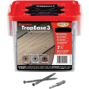 Fastenmaster Fmtr3-212 2-1/2" Trapease 3 Composite Deck Screw Trex-Clamshell - 100 Square Feet