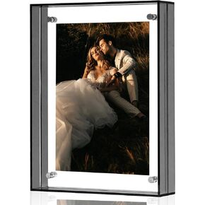 8x10 Picture Frames, Stunning Color Acrylic Photo Frame, Wall & Tabletop Display Frames, Modern Floating Style for Home Office Decoration, Orange (1 Pack)