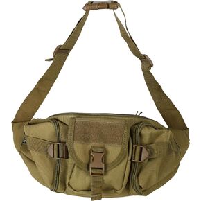 OSAGE RIVER Fishing Fanny Pack, 900D Nylon Fishing Tackle Bag, Heavy Duty Outdoor Waist Bag, Crossbody Bag for Freshwater or Saltwater Fishing Gear, Black