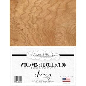 Cardstock Warehouse Wood Veneer White Birch Wood - 12 x 12" - 12 Pt. Thick Premium Cardstock Paper - 10 Sheets