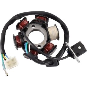 GOOFIT 6 Pole Coil 5 Wires Female Plug AC Half-Wave Ignition Magneto Stator Replacement For Gy6 50cc 70cc 90cc 110cc 125cc Engine Atv Quad Pocket Bike Scooter Buggy Go Kart