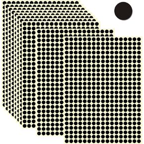 6120 PCS White Small Dots Stickers, 1/4" Circle Round Stickers, Price Stickers for Garage Sale, Polka Round Color Coding Labels Stickers for Toddlers Kids Classroom Office Kitchen Paper