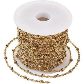 Pandahall 16.4 Feet 14K Gold Filled Cable Chains - Permanent Jewelry Chains with Small Link Necklace Design, Soldered Gold Finish for Jewelry Making, Includes Card Paper