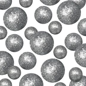 BANBERRY DESIGNS Silver Glitter Foam Balls - About 500 Piece Set of Glittered Vase Filler - Table Scatter Decorations - Silver Party Decorations - Assorted Sizes