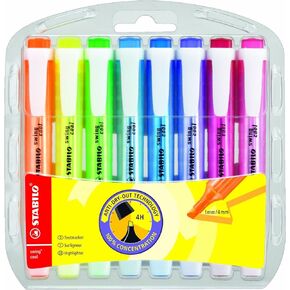 STABILO Swing Cool Highlighter - Assorted Colours, Wallet of 8
