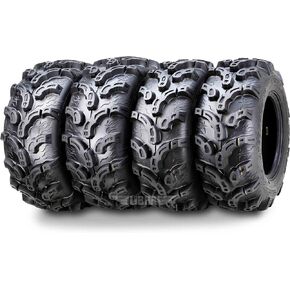 WANDA Full Set Super Lug Mud ATV tires 25x8-12 & 25x11-10 fit for 96-08 Polaris Sportsman 500