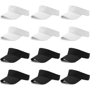 PODALOA 12 Pieces Sun Visors for Women Summer Wide Brim Beach Cotton Visor Hat UPF 50+