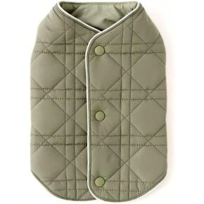 ﻿﻿﻿Quilted Vest Sweater for Dogs - Fashionable Insulated Pet Clothing for Layering (Beige, Small)