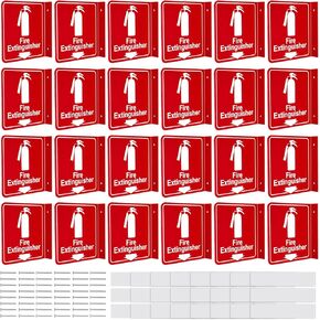 24 قطعة من لافتات طفاية الحريق مع فتحات تثبيت مثقوبة مسبقًا طفاية حريق مع سهم لأسفل علامات تحذير صناعية مع براغي وأشرطة لاصقة للأعمال المنزلية والمكتبية in Kuwait