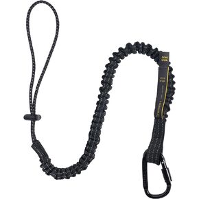 TRSMIMA Safety Tether Lanyard Tool - Fall Protection Retractable Lanyard with Single Aluminum Screw Lock Carabiner Metal Buckle Adjustable Loop End Maximum Weight Limit 17.6lb