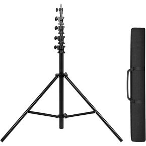 Geekria for Creators 15ft/4.5M Extreme Tall Tripod Stand with Storage Bag, Air Cushioned Heavy Duty Stand for Photography Lights, Sports Video Camera, Sky High Tripod with 1/4"& 3/8" Screw (Black)