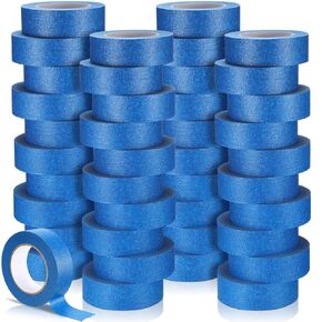 Fumete 72 Rolls White Painters Masking Tape, 1.5 Inch x 55 Yards, No Residue, UV & Weather Resistant, Ideal for Painting, Indoor & Outdoor Use(Blue,1 Inch X 55 Yards)