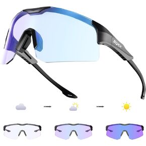 Photochromic Cycling Glasses for Men Women UV400 Sports Glasses for Youth Windproof Goggles for Baseball Golf